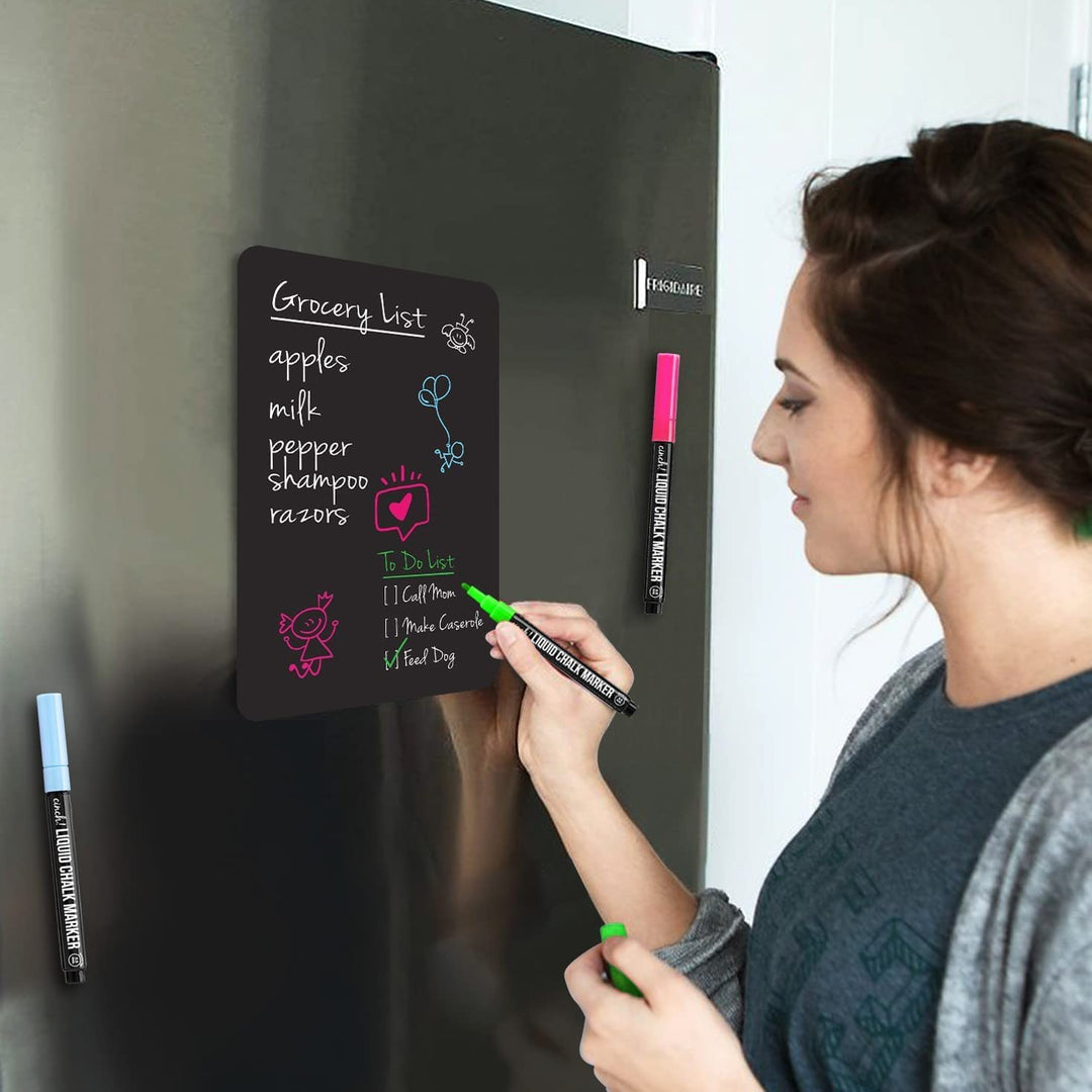 Cinch 12x8 Fridge Whiteboard Magnetic Plus 4 Markers - White Board for Fridge, Magnetic White Board for Refrigerators, Dry Erase Board for Fridge, Fridge Board Magnetic with Marker