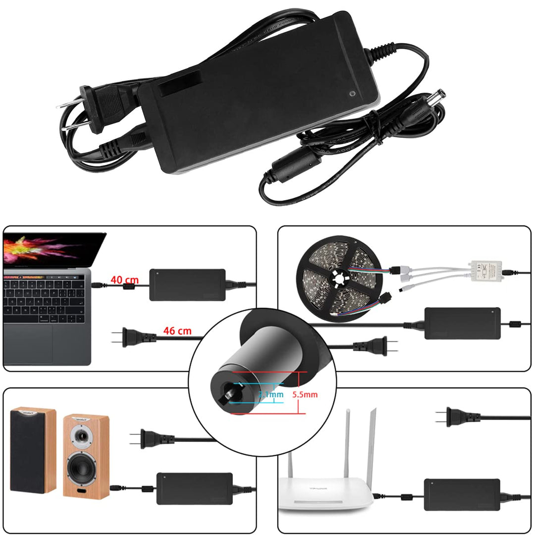SUPERNIGHT 100V - 240V to DC 12V 5A Switching Power Supply Adapter Converter for LED Strip Lights