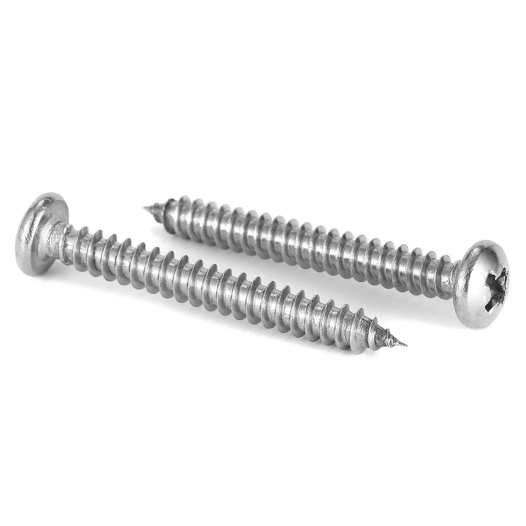 #8 x 1 Wood Screw 100Pcs 18-8 (304) Stainless Steel Pan Head Fast Self Tapping Drywall Screws by SG TZH