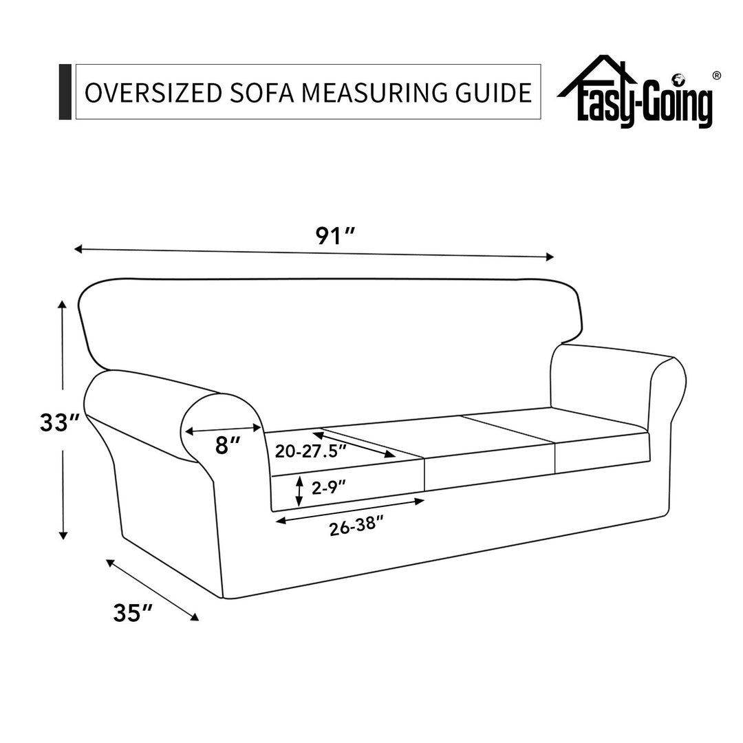 Easy-Going 4 Pieces Oversized Stretch Soft Couch Cover 