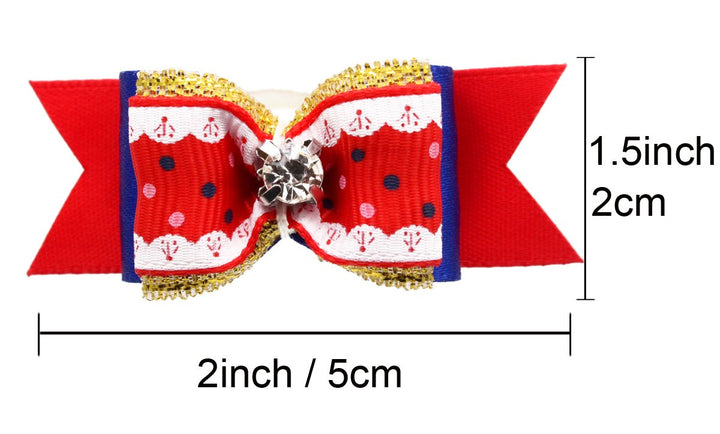 Yoy 24Pcs/12 Pairs Adorable Grosgrain Ribbon Pet Dog Hair Bows with Rubber Bands - Puppy Topknot Cat Kitty Doggy Grooming Accessories Bow Knots Headdress Flowers Set for Groomer