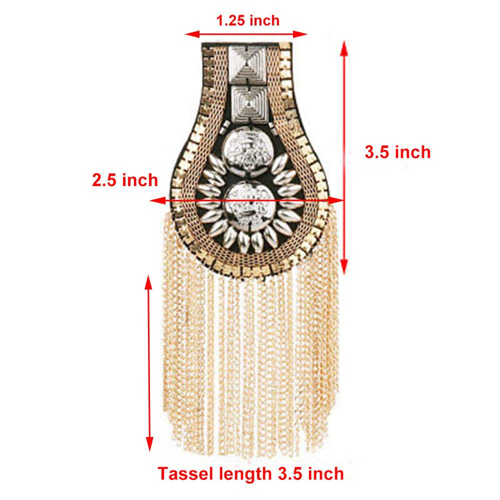 Blazer Shoulder Epaulets Tassel Chain Metal Epaulettes 