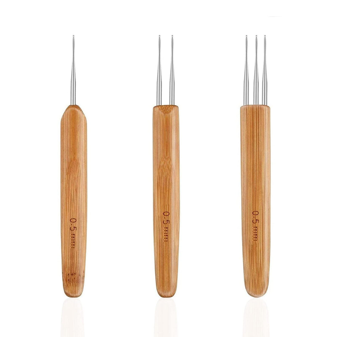 Dreadlock Hook Tool, 3 Pcs Dreadlocks Crochet Hooks Needles Tool, Crochet Hook Needle for Hair Dreadlock Braid Craft 0.5 mm 1 Hook, 2 Hooks, 3 Hooks(0.5MM)