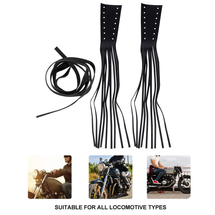 Motorcycle Leather Handlebar Grips, 1 Pair Handlebar Grips Tassel Motorcycle Universal Fashion Faux Leather Handle Cover Grips Fringe Lever Cover for Decor