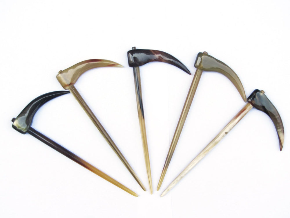 Translucent Death Scythe Buffalo Horn Hair Stick, Hairstick, Hair Pin, Hairpin, Hair Accessory, Hair Toy Handmade 6.69