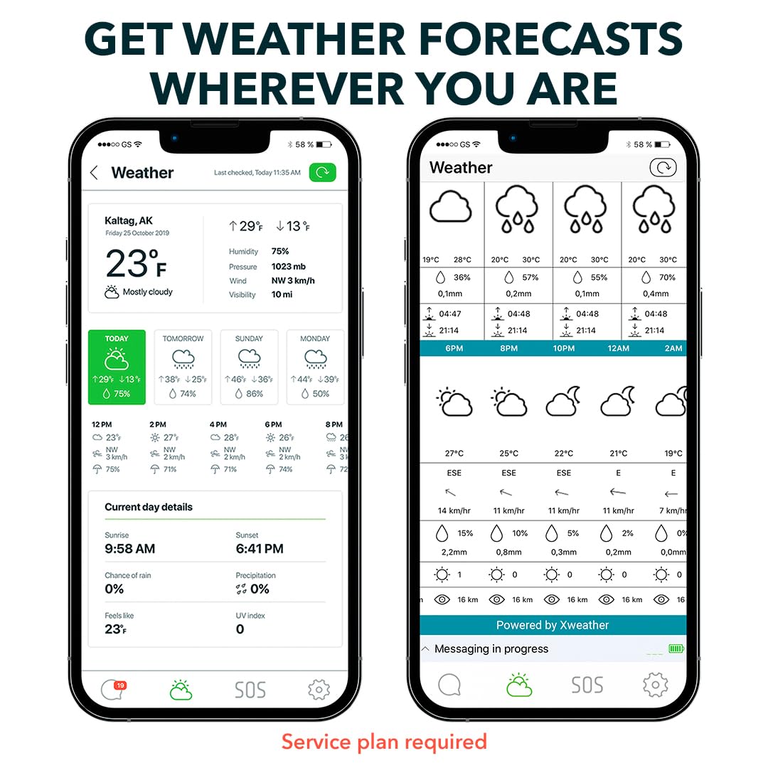 Satellite Communicator – Two-Way Global SMS Text Messenger &amp; Email, Emergency SOS Alerting, Check-in &amp; GPS Location – Android iOS Smartphone Accessory