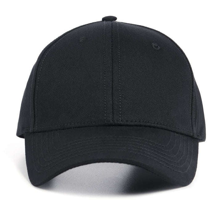 XXL Oversized Ball Cap,Large High Crown Dad Cap for Big Heads,Structured Baseball Hats Adjustable 23.5-25.2 Black