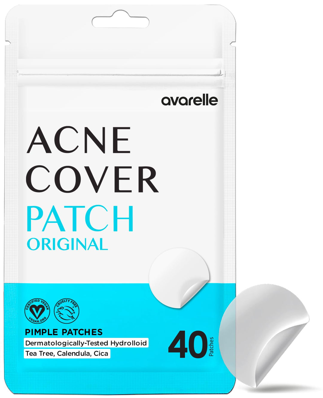 Avarelle Clear Cover Patch Absorbing Cover with Tea Tree and Calendula Oil (40 Count)