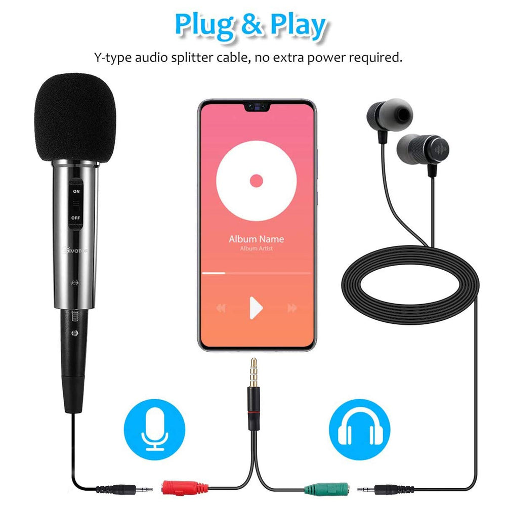 Recording Microphone, 3.5mm Condenser Microphone Plug and Play, PC Microphone with Filter Suitable for Podcasting, Voice Recording, Skype, YouTube, Games, Laptop, Computer, Phone