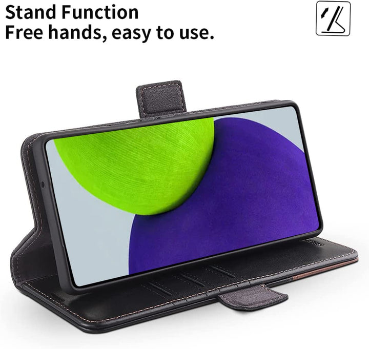 KEZiHOME Galaxy S22 Ultra Case, Genuine Leather [RFID B