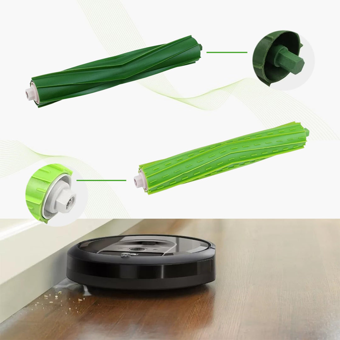 Fuyoda 2 Set Replacement Parts Roller Brushes Compatible for iRobot Roomba E&amp;I Series J7 J7+ i7 i7+ i3 i4 i6 i6+ i8 i8+Plus E5 E6 E7 Vacuum Cleaner Replacement Parts Accessory, Rubber Brush