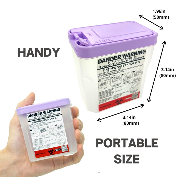 FINEPRO 0.2L Size Portable Pen-Needle Disposal Containe