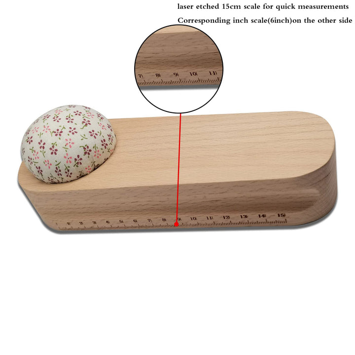 1pcs Hardwood Tailors Clapper with 400pcs Sewing Pins Patchwork Pins, Quilters Pressing and Seam Flattening Tool with Pin Cushion and Dual Unit Scale
