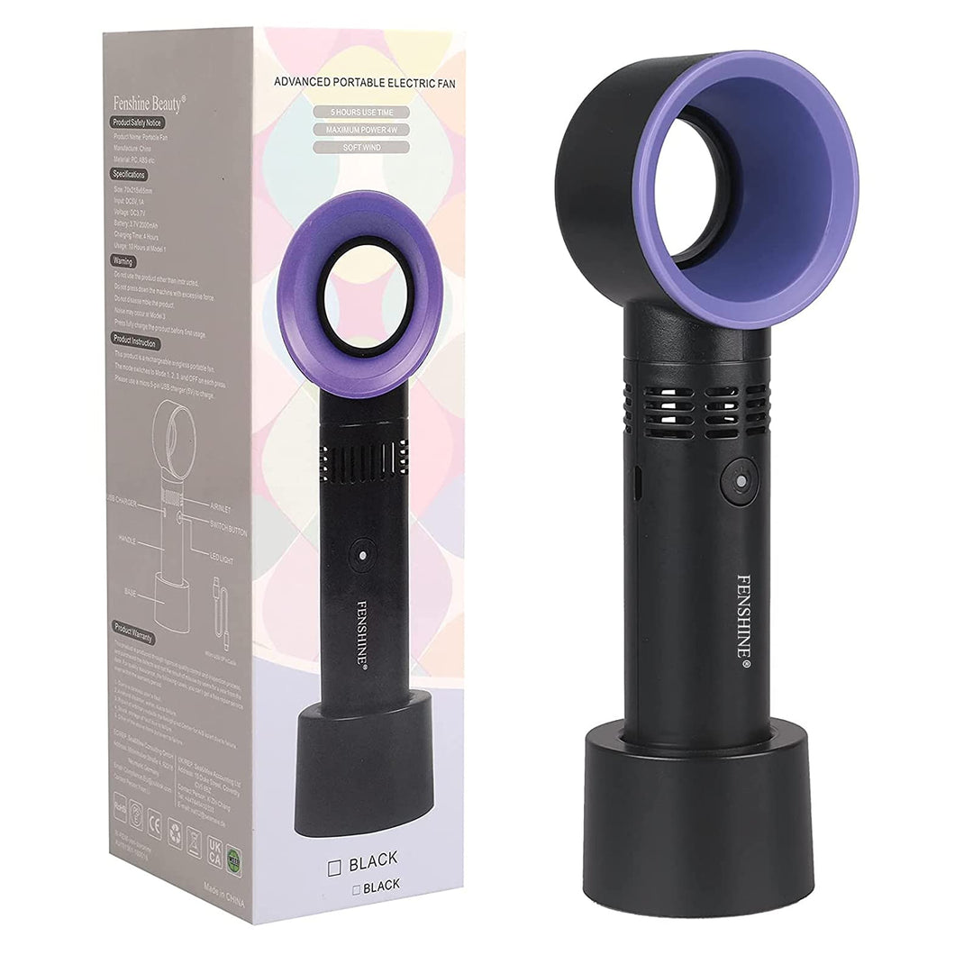 Portable USB Rechargeable Mini Fan Eyelash Fan Dryer Bladeless Handheld Fan for Eyelash Extension, Air Conditioning Blower for Essential Eyelash Extension Supplies (White 02)