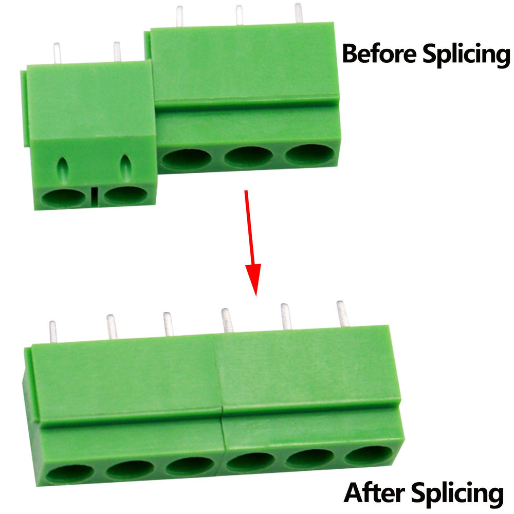 /60pcs 2 Pin & 3 Pin 5mm/0.2inch Pitch PCB Mount Screw Terminal Block Connector (Can be spliced) TN-T03G