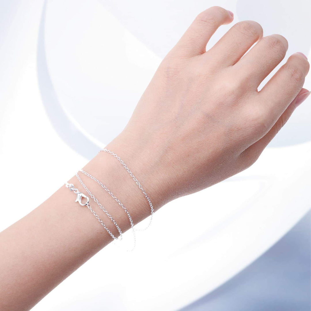 30 Pack Jewelry Making Chains Necklace Chain Bulk Silver Plated Necklace Chains for Necklace Jewelry Making, 1.2 mm (24 Inches)