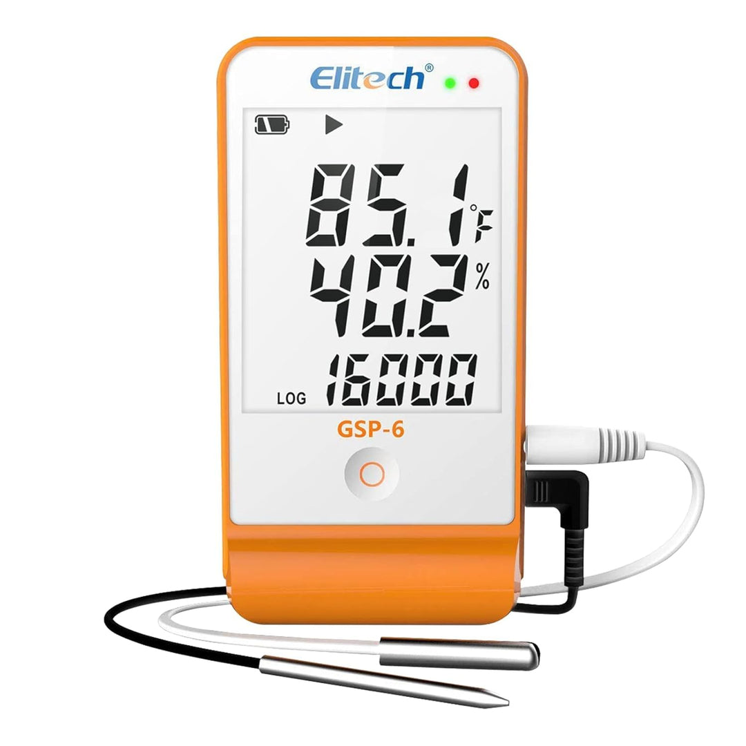 Digital Temperature Humidity Data Logger Pharmacy DDL with Calibration Certificate to Auditor, Refrigerator Thermometer Vaccine Fridge Temperature Monitor Max Min Value GSP-6
