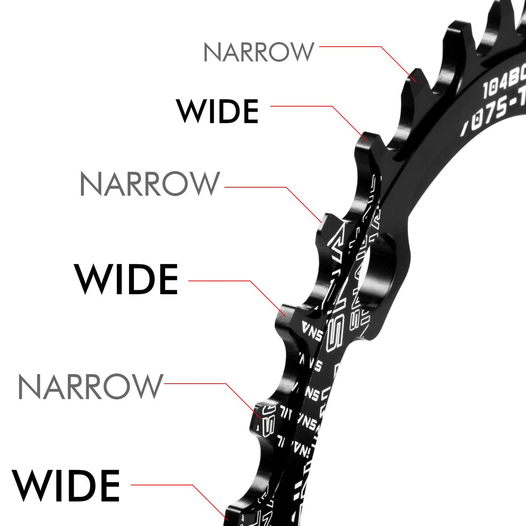 Chainring 104 BCD Chainring 32T Chainring Narrow Wide Single Chain Ring with 4 Pieces Sprocket Bolts for Road Bikes, Mountain Bikes, BMX MTB Bike(32T,Black)