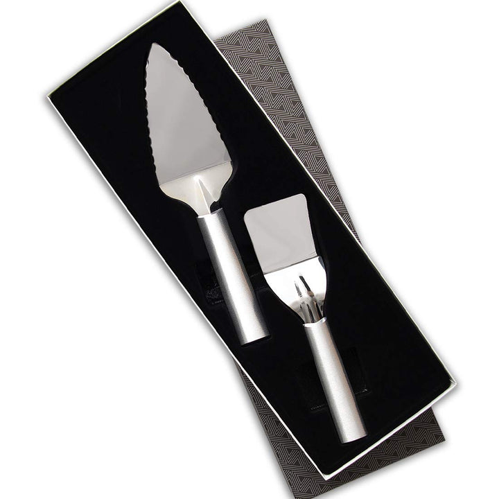 Rada Cutlery Serving Utensil Gift Set ââ‚¬â€œ 2 Piece Stainless Steel Set With Aluminum Handles Made in the USA