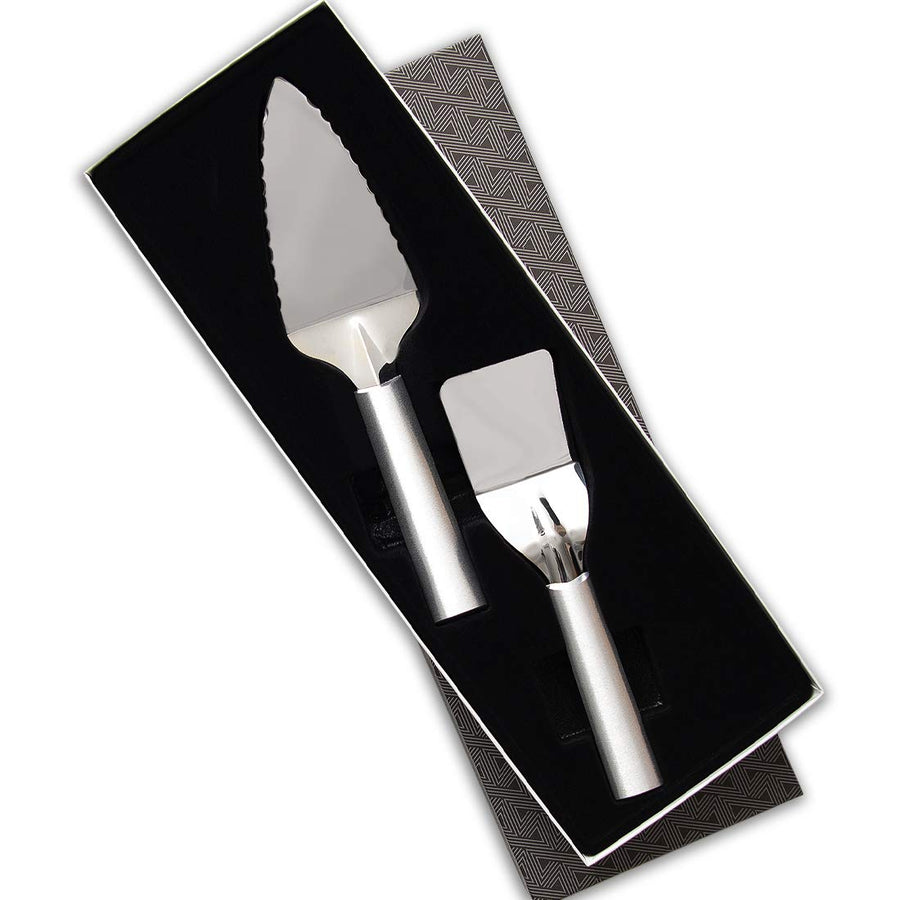 Rada Cutlery Serving Utensil Gift Set ââ‚¬â€œ 2 Piece Stainless Steel Set With Aluminum Handles Made in the USA