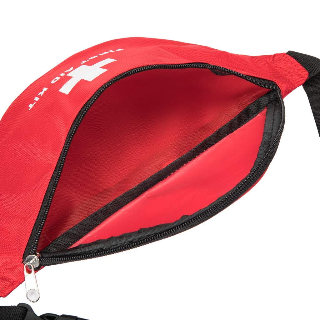 First Aid Fanny Pack First Aid Bag Red Travel Rescue Ba