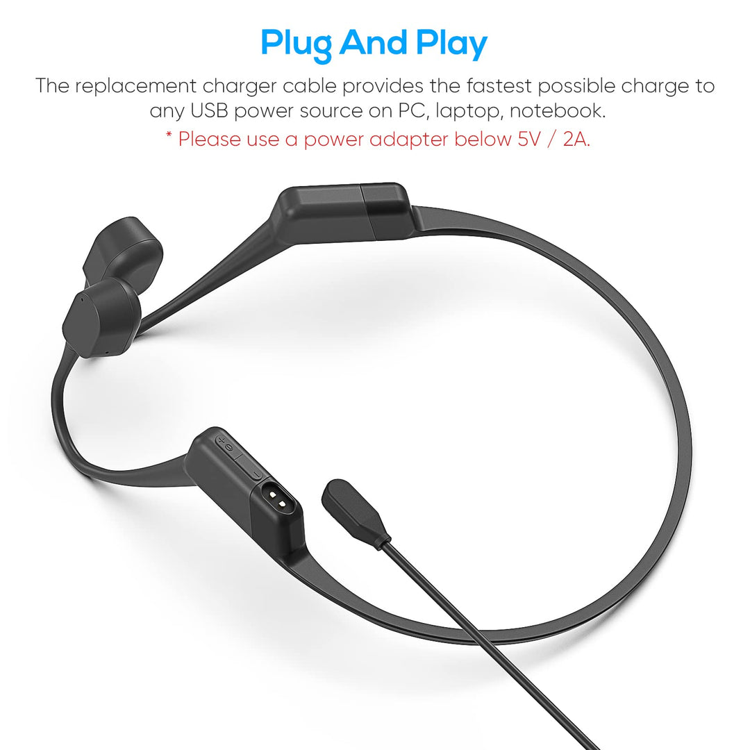 2 Pack Charging Cable Replacement for AfterShokz Aeropex AS800 &amp; Shokz OpenRun Pro &amp; OpenRun &amp; OpenRun Mini &amp; OpenComm, USB Charger Cord for AfterShokz Aeropex Bone Conduction Headphones