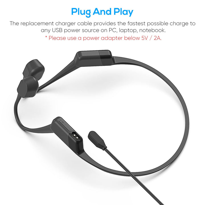 2 Pack Charging Cable Replacement for AfterShokz Aeropex AS800 &amp; Shokz OpenRun Pro &amp; OpenRun &amp; OpenRun Mini &amp; OpenComm, USB Charger Cord for AfterShokz Aeropex Bone Conduction Headphones