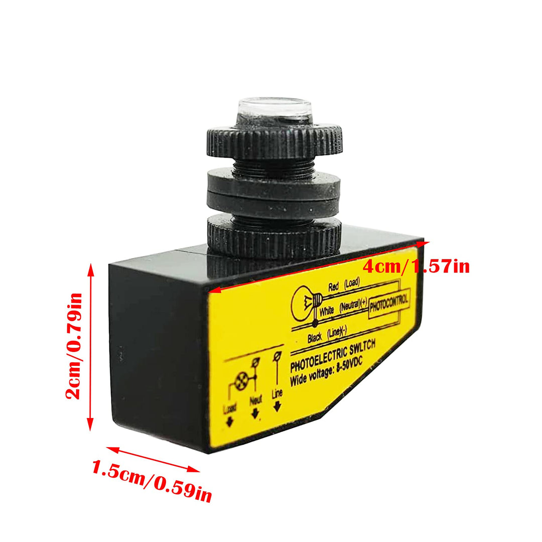 Photocell Light Control Switch DC 12V 24V 36V 48V, 3.5A Dusk to Dawn Photocell Light Switch Auto ON Off Light Sensor Control Switch 8-50V, Outdoor Sensor Photoelectric Lighting Switch