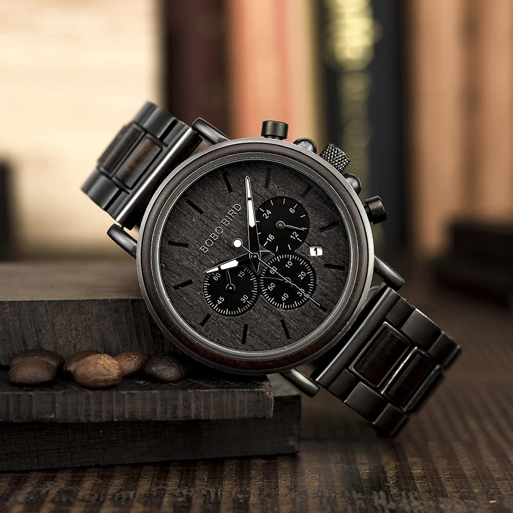 Engraved Wooden Watch for Boyfriend My Man Fiancé Husband Customized Personalized Wood Watches for Men Birthday Anniversary Personalized Watch (C-My Handsome Man)