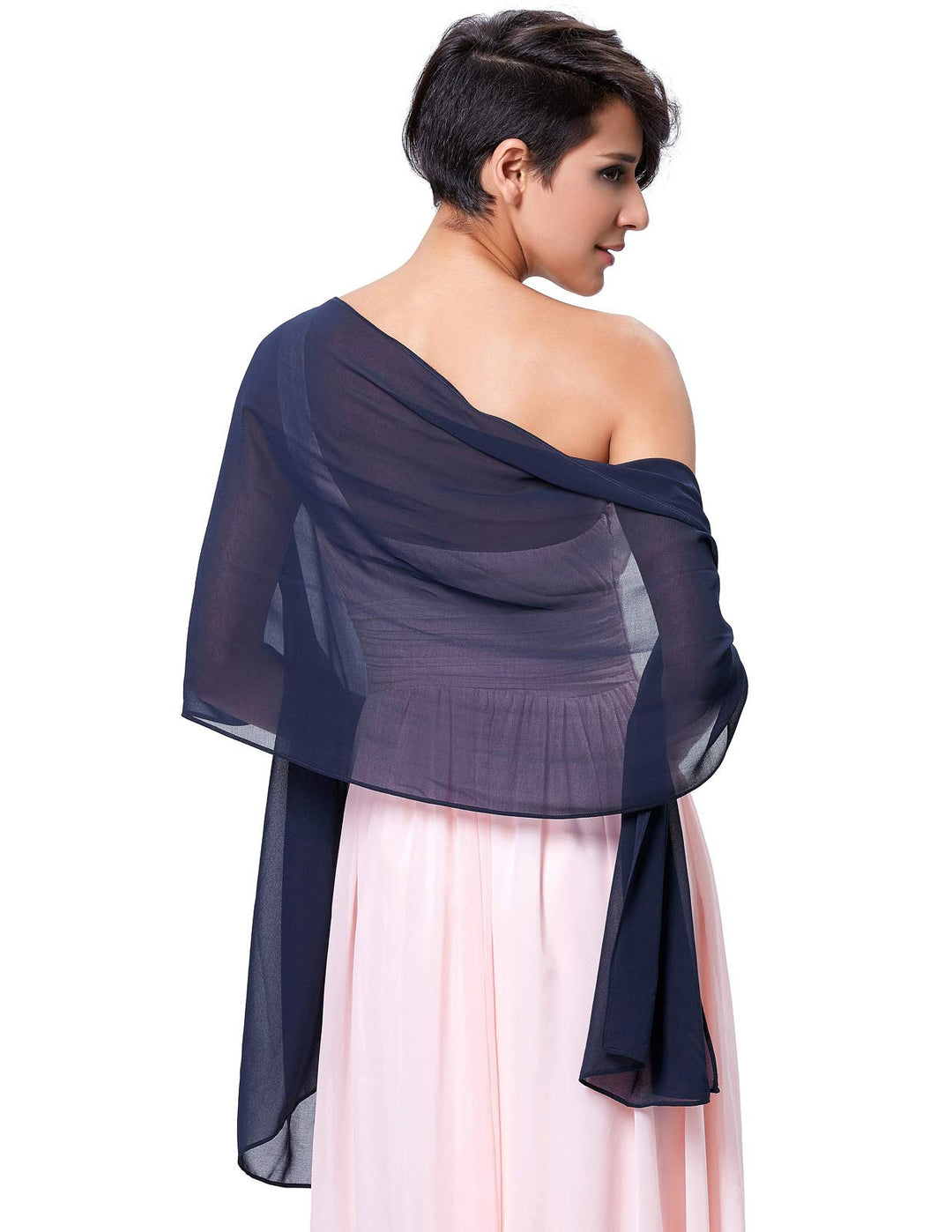 Solid Wedding Shawls Wraps Women&#39;s Evening Dress Scarves Navy Blue