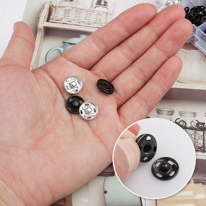 FASHIONTOAD 50 Pairs 3 Styles Skirt Hooks and Eyes Sewing Hook, Sewing Snaps Clothing Fixing Tools with Metal Snaps Buttons Fasteners Press Studs for Trousers Skirt Dress Sewing and Crafting