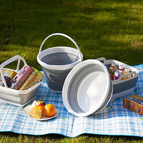 Sutekus Collapsible Bucket Portable Folding Bucket 10L,
