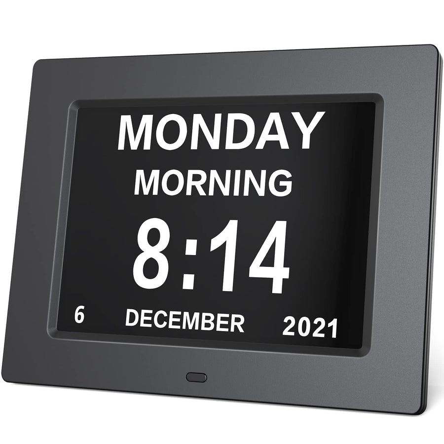 Day Clock Premium Digital Alarm Clock with Extra Large LCD Screen ,Electronic Wall Clock & 5 Alarm Options,Perfect for Seniors