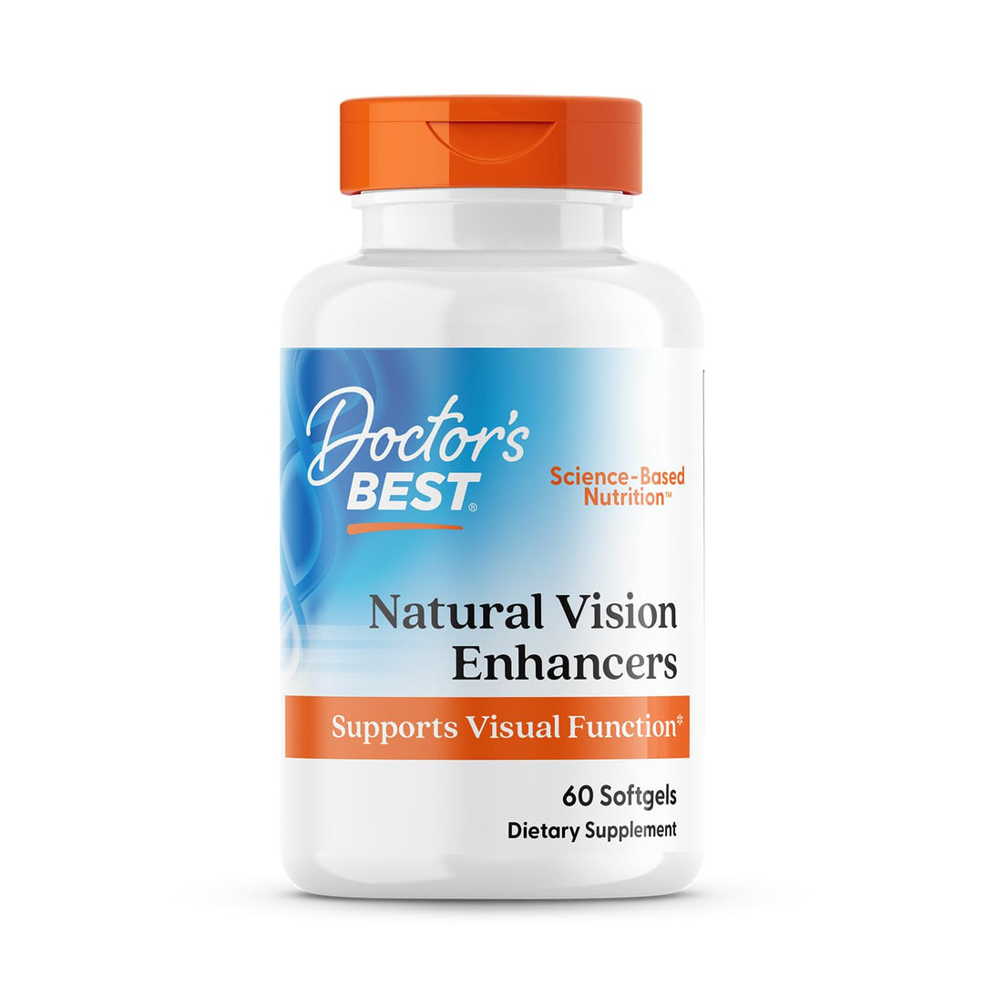 Doctor&#39;s BEST Natural Vision Enhancers contain Lutemax 2020, Supports Eye Health, Sharper Vision, Helps Filter Out Blue-Light, 60 Softgels