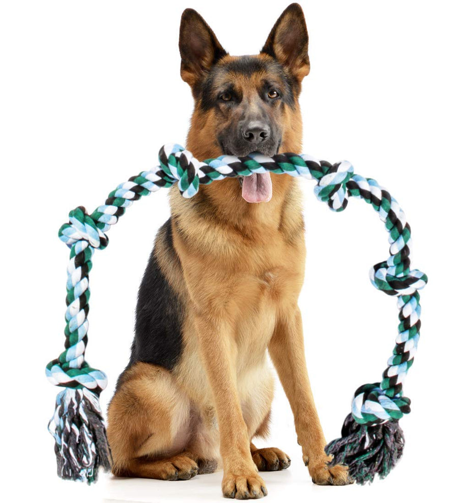 Giant Dog Rope Toys for Extra Large Dogs - 42 Inch, 6 Knot Tough Rope Chew Toys for Large Dogs - Benefits Non-Profit Animal Rescue - Indestructible Dog Toy for Aggressive Chewers