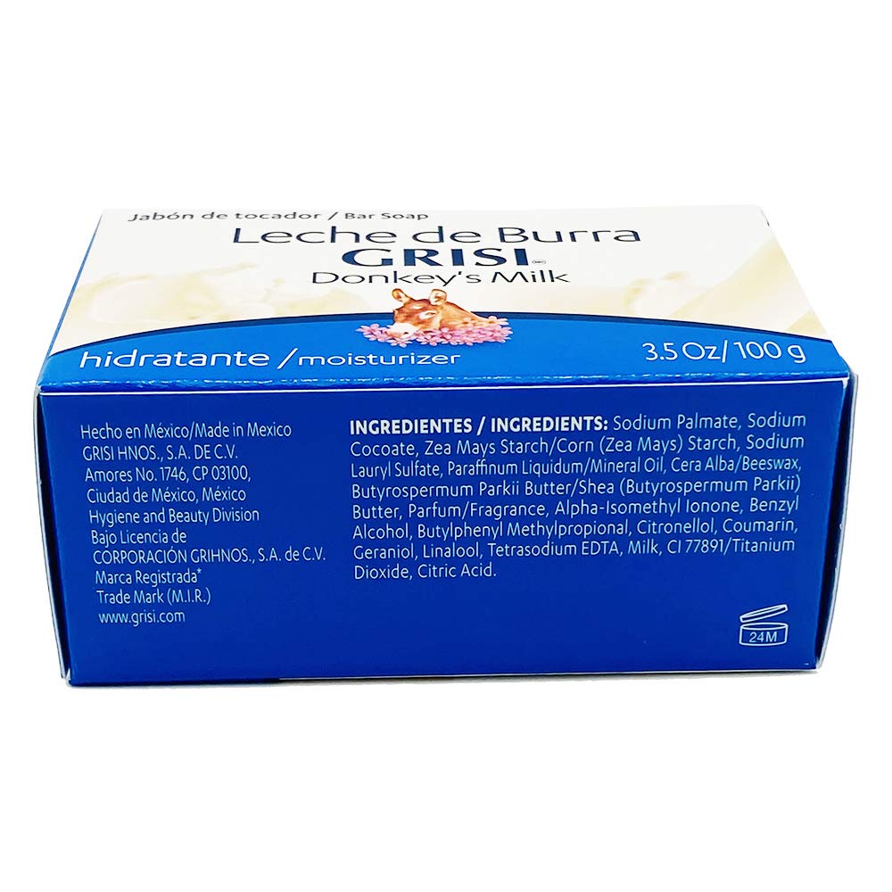 12pk - Donkey's Milk Soap - Jabon Leche de Burra - Grisi (3.5 Oz. X 12 Units) by Grisi