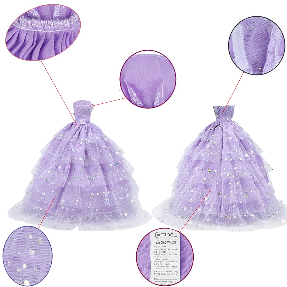 E-TING 2 pcs Beautiful Bride Clothing Party Ball Dresse