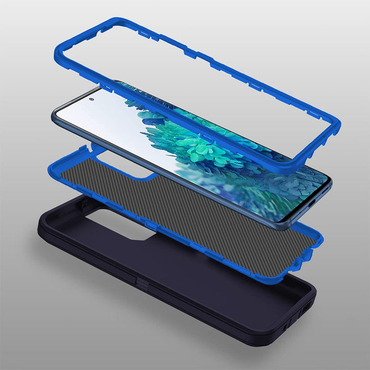 for Galaxy S20 FE 5G Case Shockproof 3 in 1 Full Body Protection [Without Screen Protection] Rugged Heavy Duty Cover Case for Samsung Galaxy S20 FE 5G 6.5 inch 2020, Navy Blue