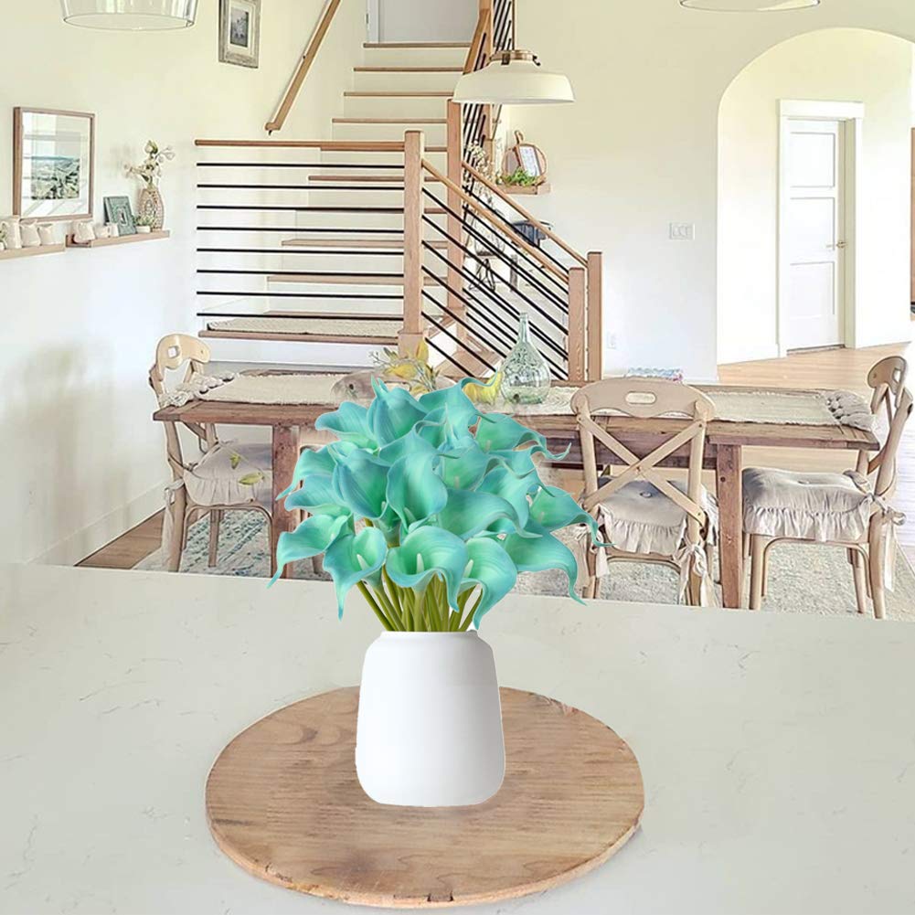 Calla Lily Artificial Flowers Real Touch Flowers Fake Lily Fake Flowers For Decoration Calla Lillies Artificial Spring Flowers Tiger Lilly Flowers Calla Lily Bouquet for Wedding Home Decor-Blue Lily