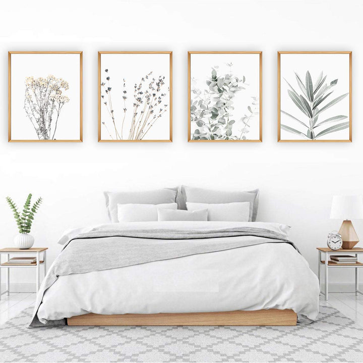 Botanical Plant Wall Art Prints- Sets Of 4 (8x10 &#39;&#39;) Unframed Wall Decor- Pictures Minimalist Wall Art Photo, Kitchen, Bedroom Wall Decor