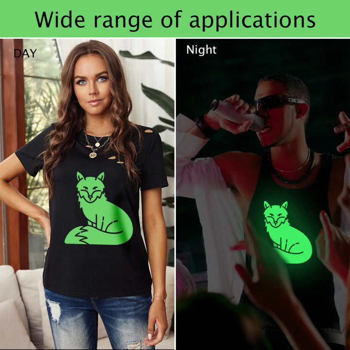 Glow in The Dark HTV Heat Transfer Vinyl for T Shirt 12 x 5 FT for Luminous Green Glow in Dark Iron on Vinyl
