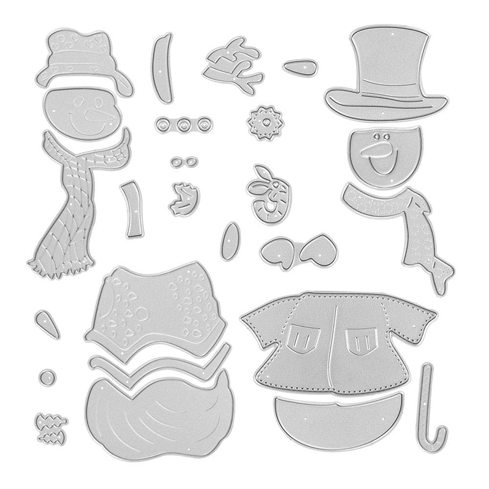 Metal Snowman with A Scarf Cutting Dies and Christmas Snowman Die Cuts Embossing Stencils Template Mould for Card Scrapbooking and DIY Craft Album Paper Card Decor
