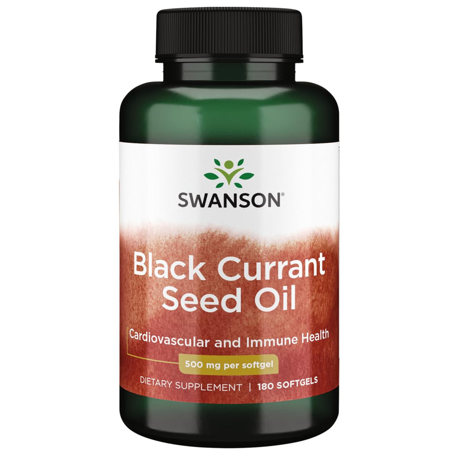 Black Currant Seed Oil - Herbal Supplement Promoting Immune System & Heart Health Support - Natural Formula Supporting Joints Health - (180 Softgels, 500mg Each)
