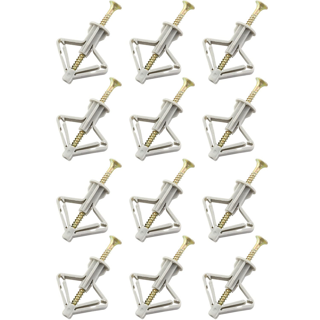 12PCS Drywall Anchor Kits, Hollow Wall Anchors with Screws, Wall Anchor, Self-Drilling Hollow Wall Anchor, Hollow-Door Toggle Anchor, Anchors, Screws, Wall Anchor Hooks