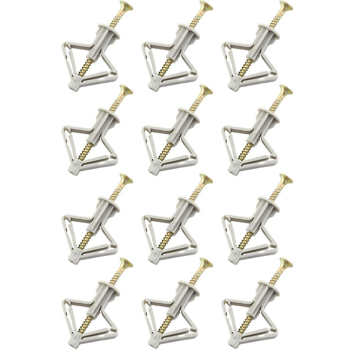 12PCS Drywall Anchor Kits, Hollow Wall Anchors with Screws, Wall Anchor, Self-Drilling Hollow Wall Anchor, Hollow-Door Toggle Anchor, Anchors, Screws, Wall Anchor Hooks