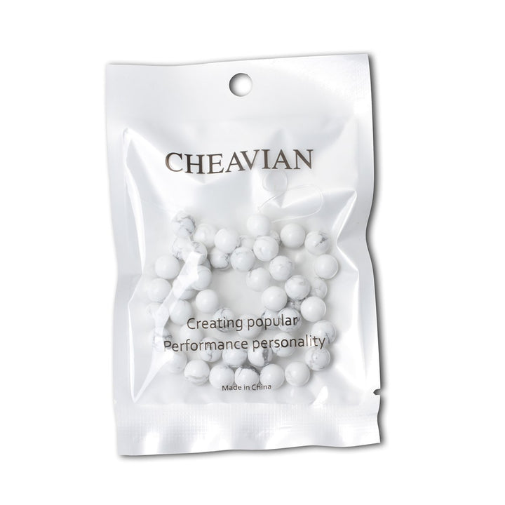 8mm 45PCS Natural White Howlite Gemstone Round Loose Stone Beads for Jewelry Making DIY Crafts Design 1 Strand 15