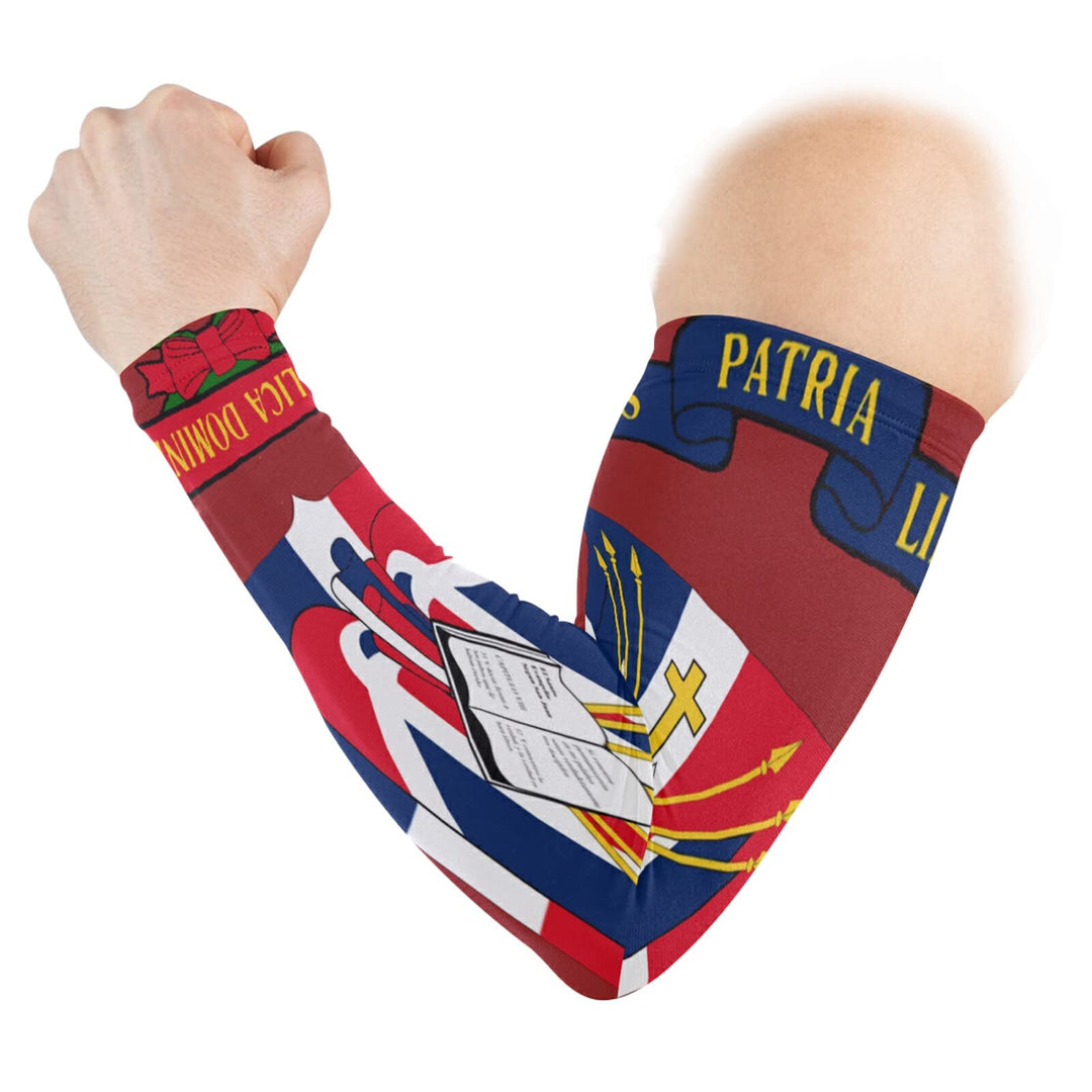 Dominican Republic Flag Arm Sleeves for Men Women Sun Protection Compression Cooling Sleeve for Basketball Running