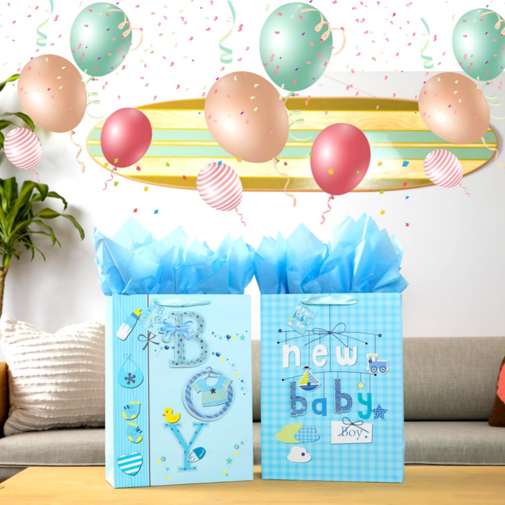 16.5 Extra Large Baby Shower Gift Bags (Glitter Pop-up 
