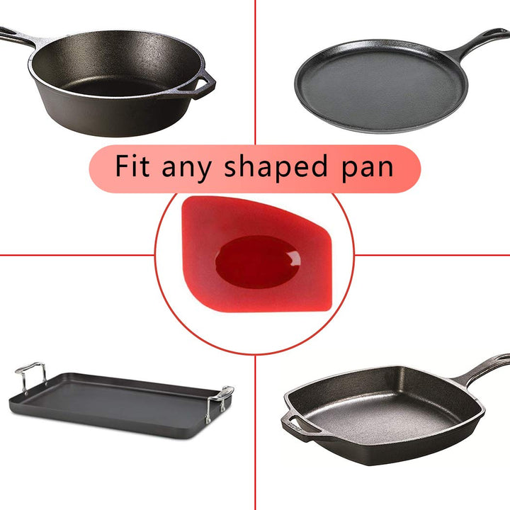 Cast Iron Cleaner kit, Wood Scrub Cleaning Brush, Stainless Steel Chainmail Scrubber, Pan Scrapers, Kitchen Cleaning