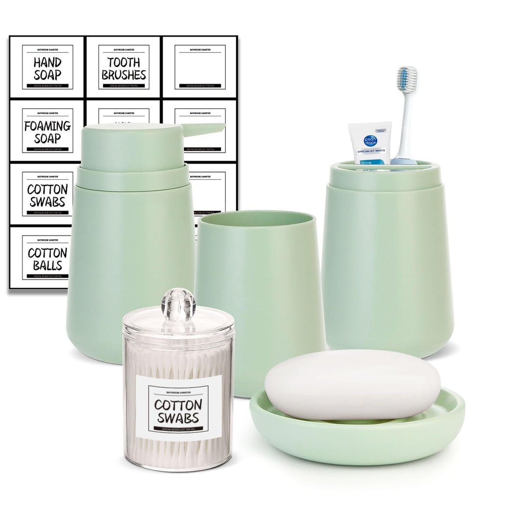 IMAVO Green Bathroom Set,5 Piece Bathroom Gift Set,Toot